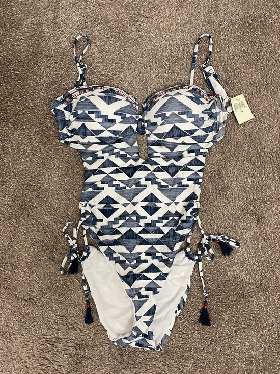 Lucky Brand Other - NWT - Lucky Brand White Swimsuit with Navy Trim and Multicolor Accents